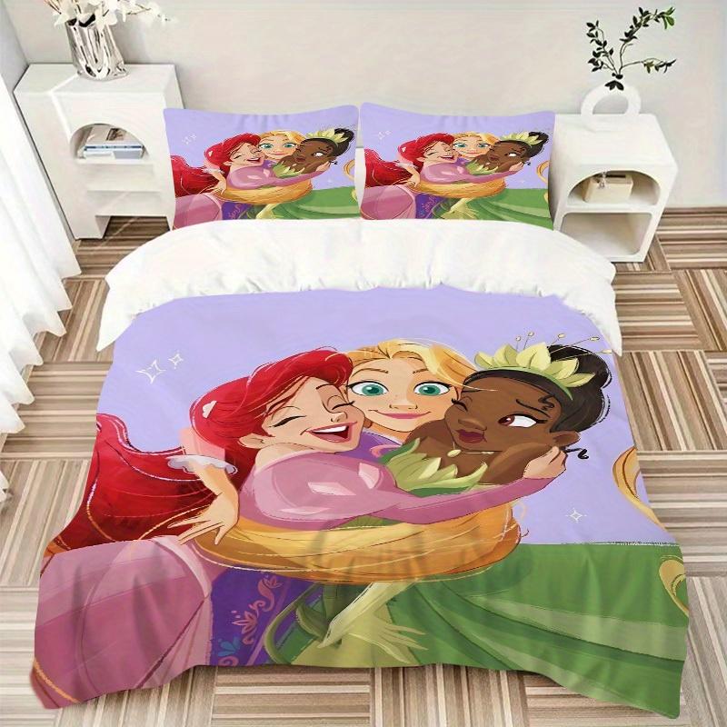 3pcs set Disney Princess Friendship1pc of quilt cover+2pcs of pillowcase, no core, print bedding, All Seasons Bedroom Setting116
