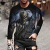 Fashion Skull Print Men's Clothing 3D Print Skull Graphic T Shirts Gothic Men's Clothing Y2k Mens Clothing Long Sleeve T-shirt