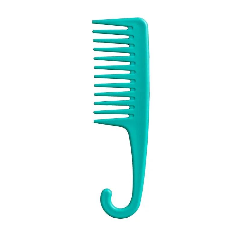Wet Hair Curling Comb Heat Resistant and Antistatic Bath Comb Wide Toothed Hair Combing Tool with Hook