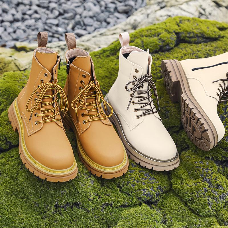 Men's shoes high-top Martin boots men's autumn retro tooling shoes British platform trendy big yellow boots 3309-J