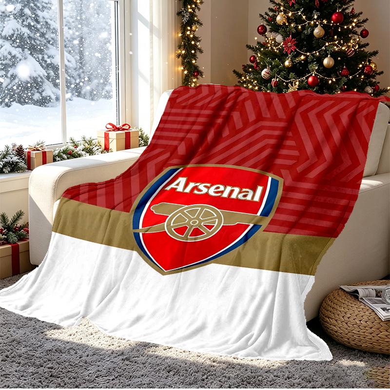 Arsenal F.C Pattern Blanket for Home Decoration, Bed, Sofa, Car Travel, Camping, Suitable for All Seasons, Birthday Christmas Gift