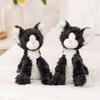 Latest Healing Sitting Black German Cat Dolls Kawaii Stuffed Plush Toy Long Hair Doll Cartoon Anime Cute Kids Birthday Gift Doll