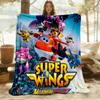 1 шт. Super Wings Максимальная скорость Плед для улицы Легкий Фланелевый, Мягкий и Теплый, Всесезонный для Дивана, Улицы, Кемпинга, Гостиной, Офиса, Стула