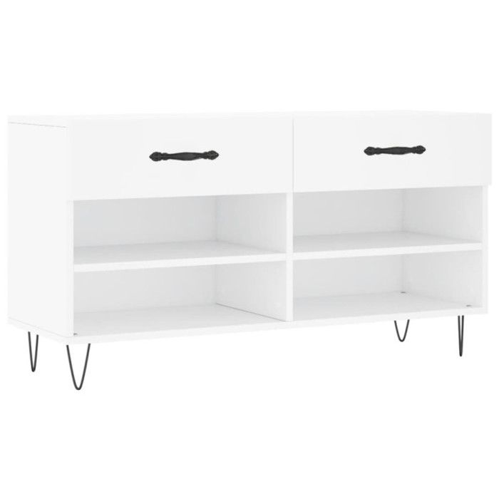 VidaXL Shoe Bench, Shoe Cabinet with 4 Shelves and Legs, Shoe Rack with 2 Drawers Living Room, Modern, 829732