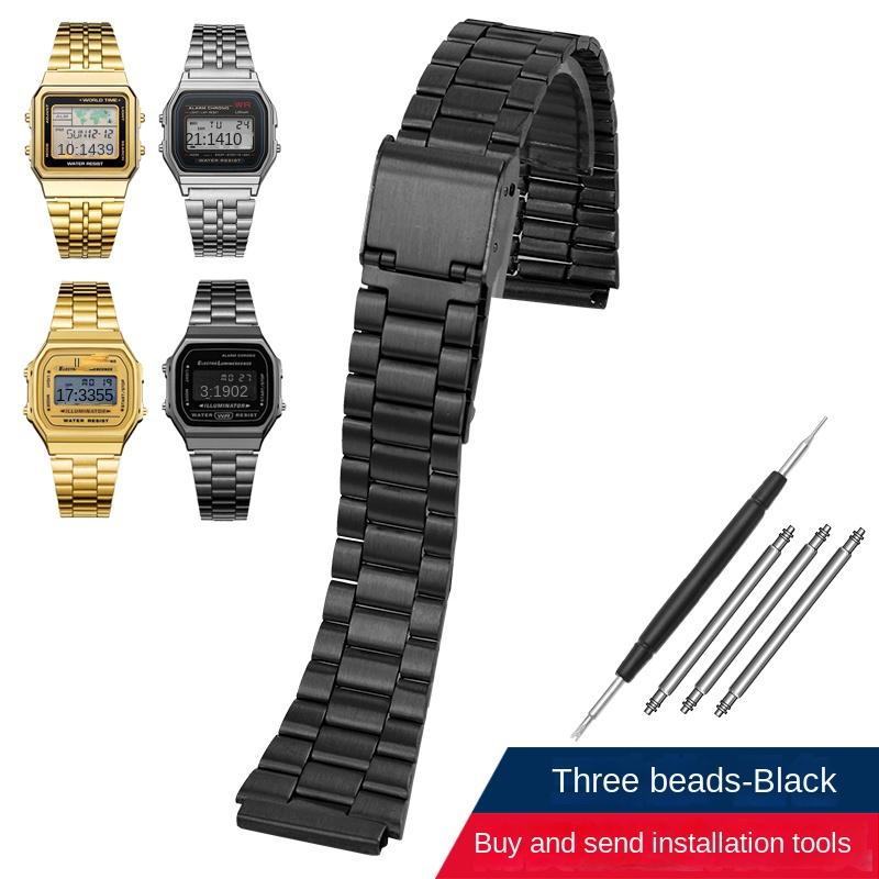 Ретро Маленький Квадратный Металлический Ремешок Для Часов CASIO A159w-n1 A158WA/168 LA670 AE-1200/W-218H/F84 Браслет Нержавеющая Сталь 13 18мм