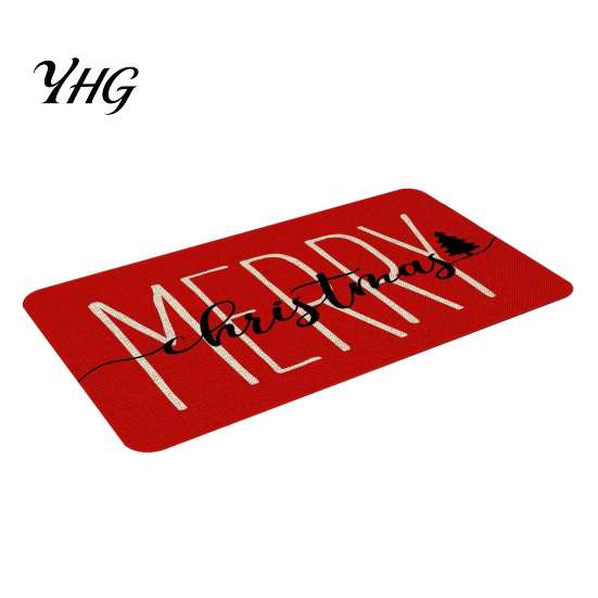 Water Absorbent Welcome Rug Christmas Door Mat, Festive Entrance Rug, 35" x 24" Non-Slip Washable Bathroom for Kitchen Holiday Home Decor Living Room
