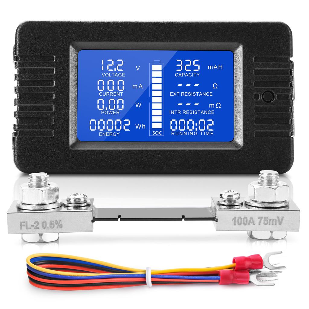 MNJ Motor DC 9-в-1 аккумуляторный монитор измеритель с шунтом 0-200 В 0-100 А ЖК-дисплей цифровой для солнечной системы автомобиля RV