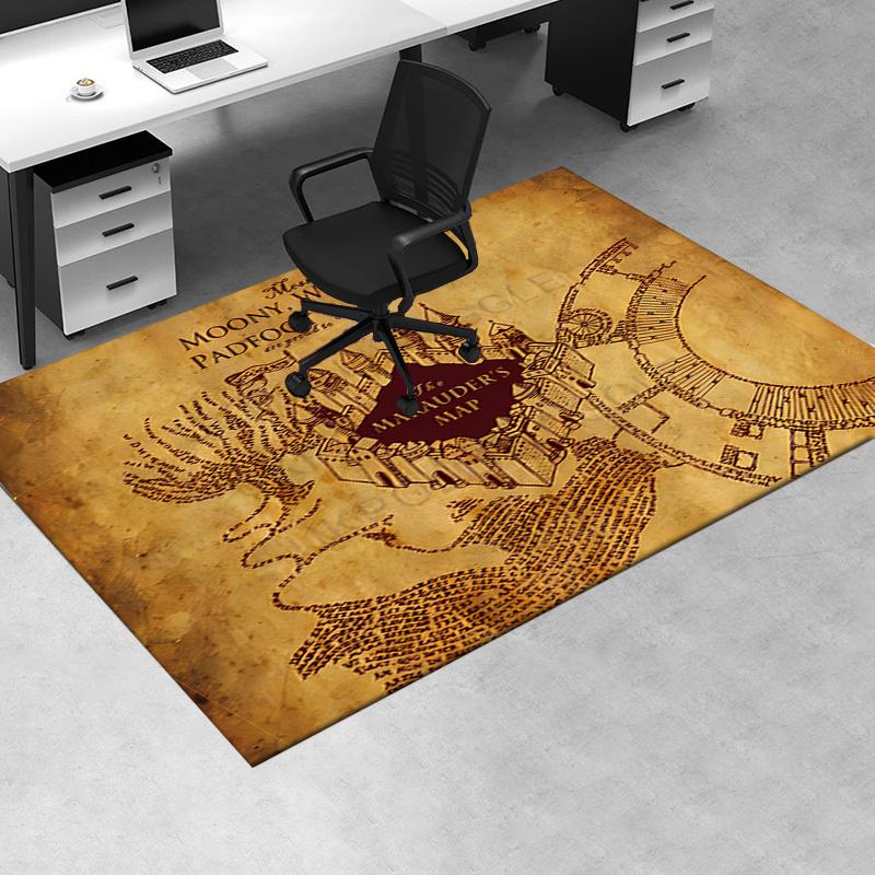 The Marauder's Map Hogwarts Castle Wall Art Print Poster Office Mat Home Decor Office Desk Chair Rugs Chair Carpet for office Chair Mat Gift
