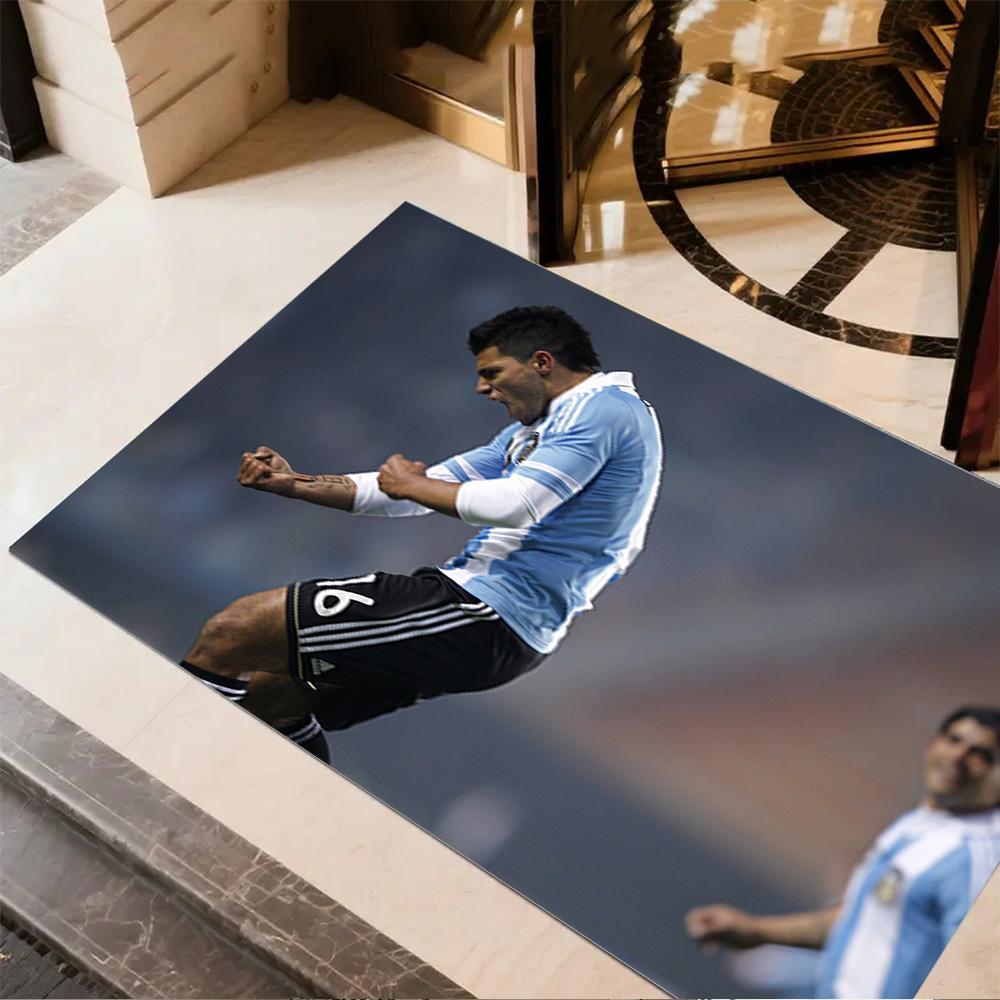 Manchester City Player Action Area Rug Design for Decorate room Bedrooms Playrooms Dormitory Anti-slip Rug Decorate Offices