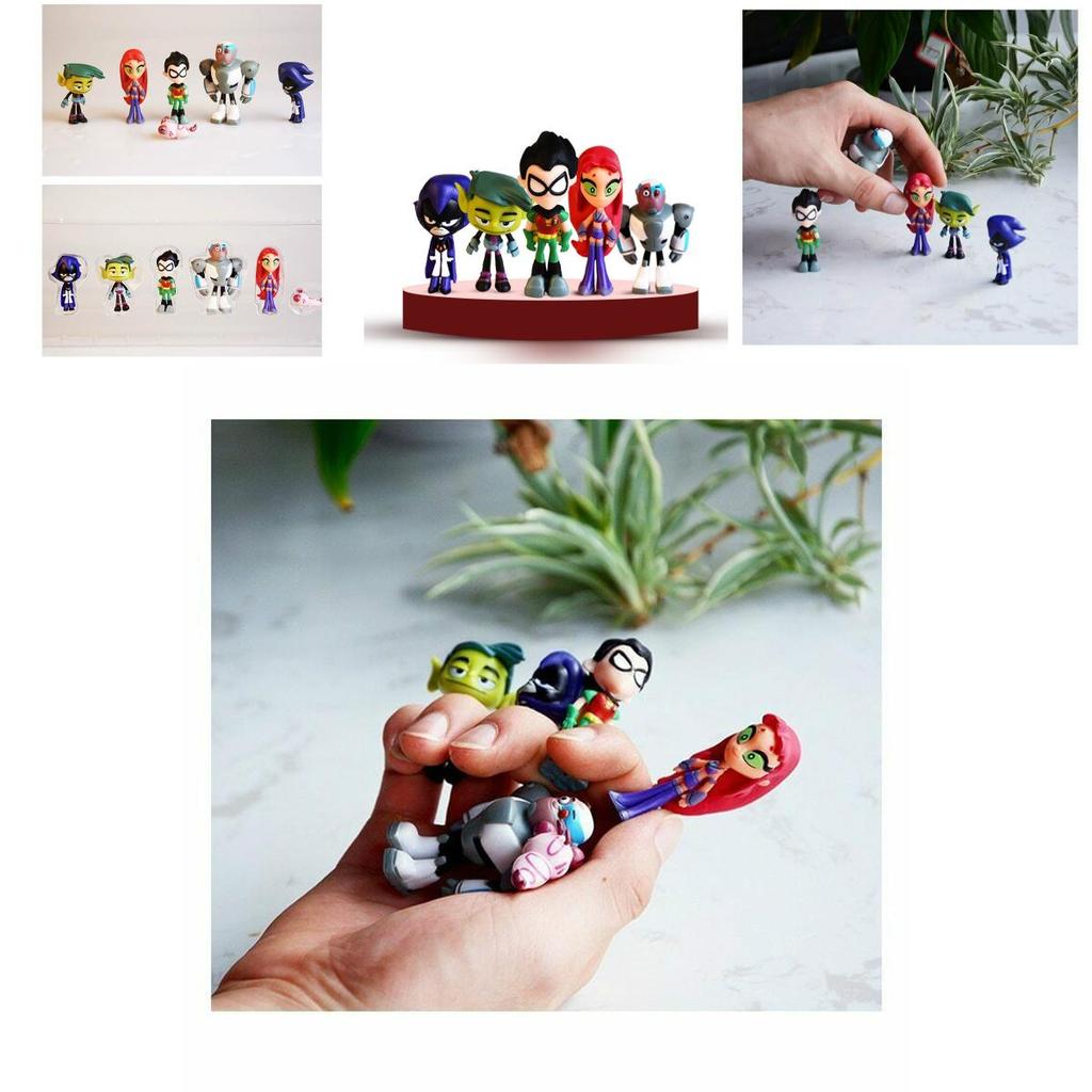 Яркий набор фигурок Юные Титаны Вперед с Робином, Рэйвен, Бист Боем, Старфайер. Коллекционные фигурки