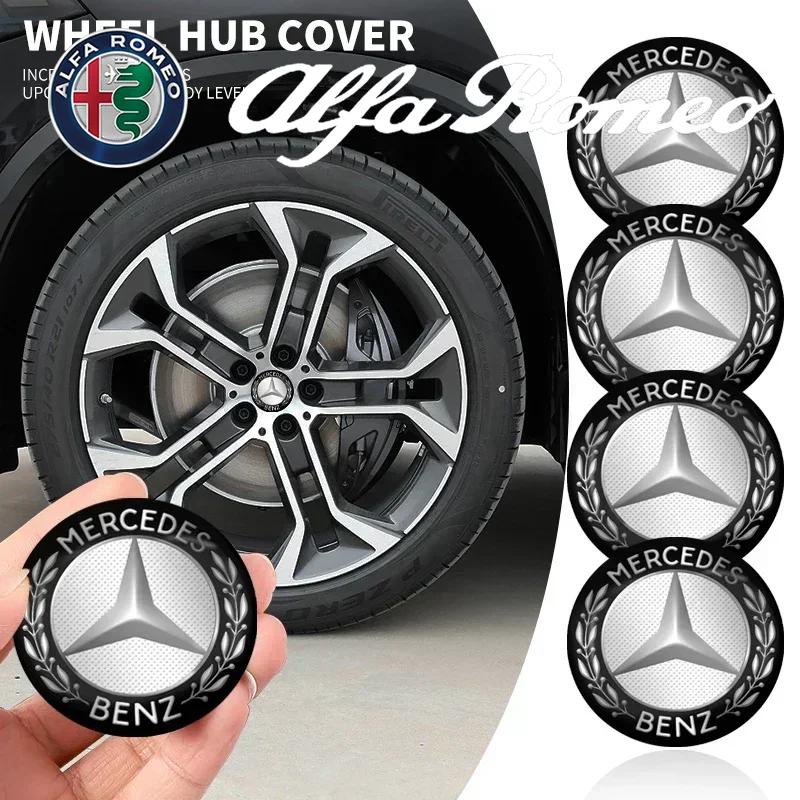 4Pcs 56mm Car Wheel Center Hub Caps Logo Sticker For Mercedes Benz W124 W140 W163 W202 W203 W204 W205 CLA CLK CLS GLA GLC EAT6