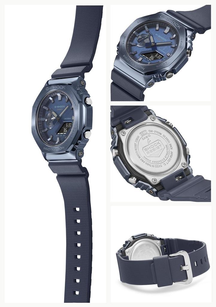 Часы Casio G-Shock, с металлическим покрытием, GM-2100N-2AJF, мужские, синие, оригинальный японский продукт