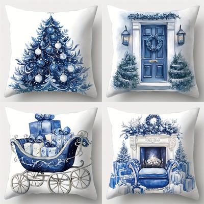 Рождественское украшение наволочка камин Рождественская елка подарок наволочка диван подушка люкс комната украшение для дома подарок