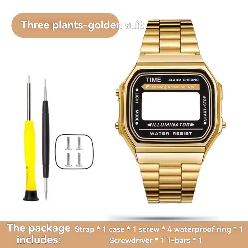 Для модификации корпуса Casio A168 полностью металлический корпус A168WGG-1B A168WEM ремешок безель водозащитное кольцо комплект Прочный комплект для модификации из нержавеющей стали
