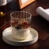 Milk Coffee Glass Cups Ribbed Drinking Glasses Glassware for Cocktail Beer Soda Juice Home Bar Party Gift