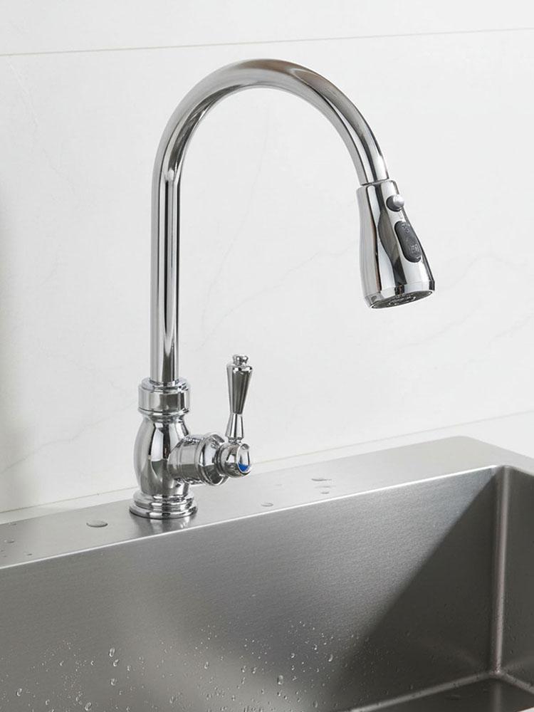 Universal Pull Out Faucet Non-Slip Basin Sprayer Nozzle Water Saving Aerator Faucet Extender Kitchen Spare Replacement Tap