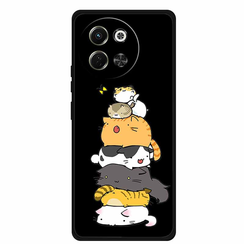 Черный силиконовый чехол для Tecno Pova 6 Neo Spark 30 5G Задняя крышка Чехол Мультяшный Мягкий ТПУ Чехол для Tecno Camon 30S 30 S Pro Чехол