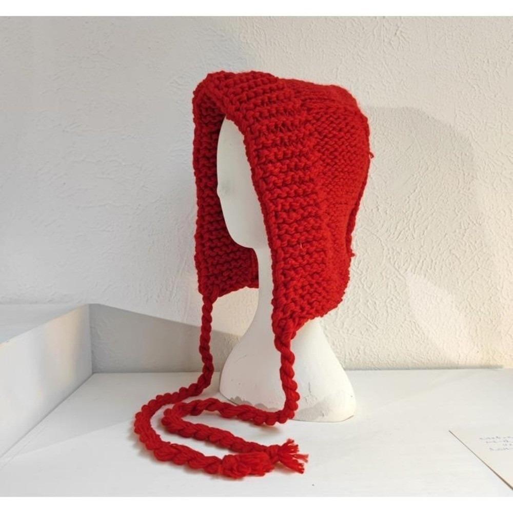 Warm Woolen Cap Thickened Beanie Hat Trendy Knitted Cap Autumn Winter