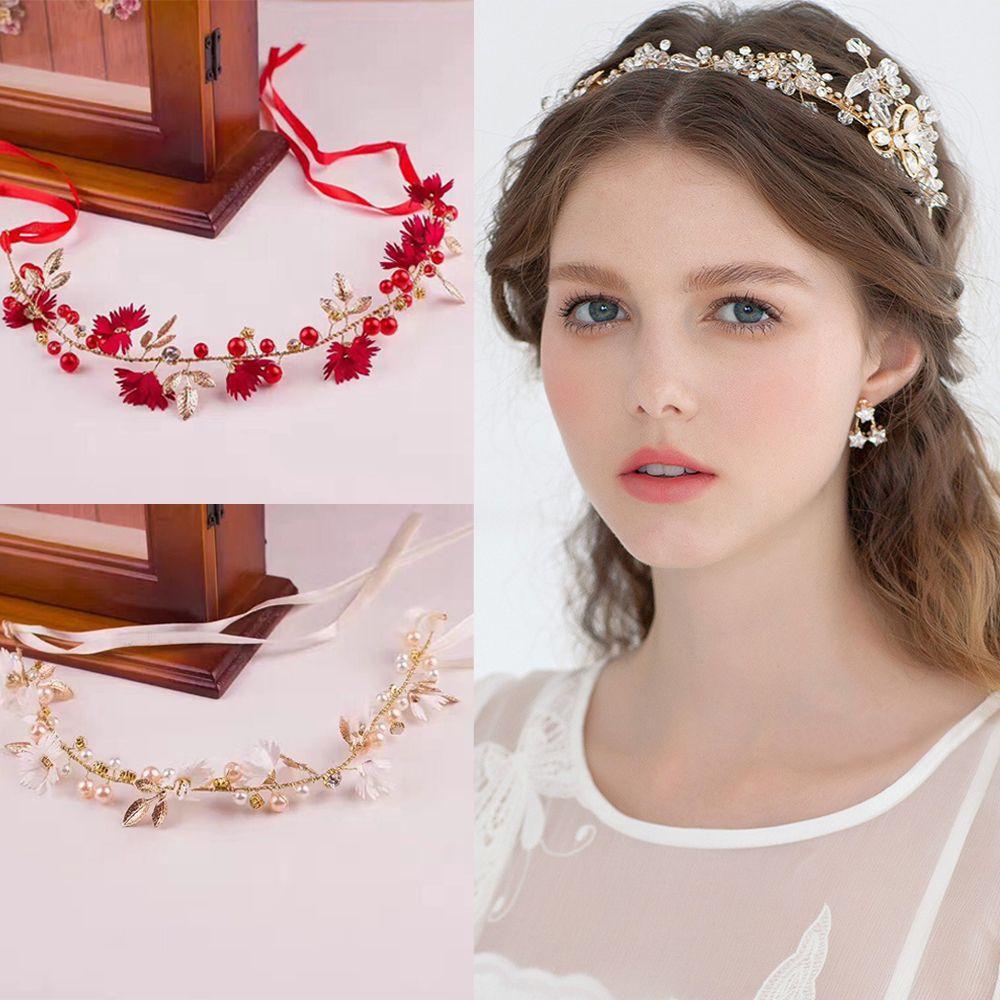Elegant Floral Hair Accessories Bride Flower Hairband Crystal Daisy Headwear Crown Headband