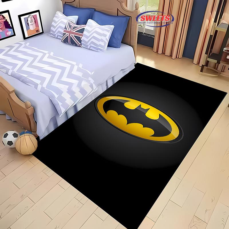 Классический ковер DC Batman, Ковер с логотипом Бэтмена для гостиной, детской спальни, прикроватный коврик, Удобный нескользящий прочный коврик, Ковер, который можно стирать в машине