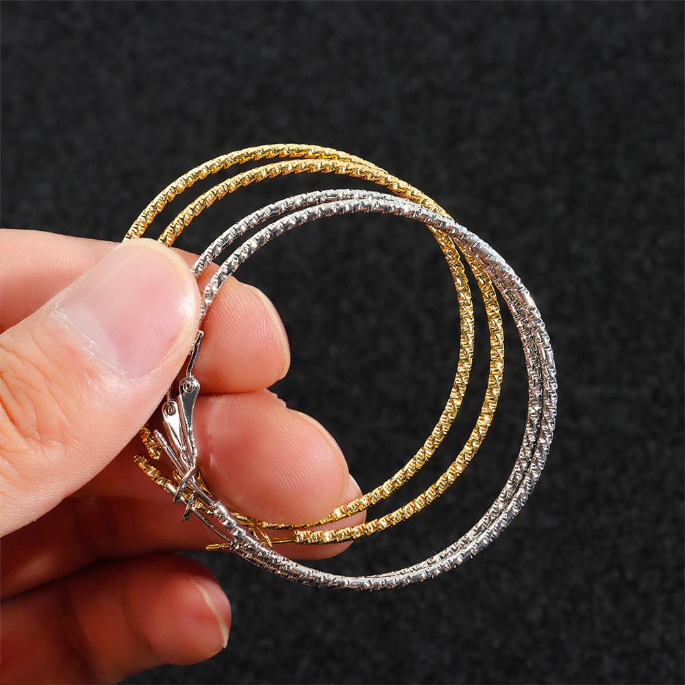 Elegant Zircon Wedding Engagement Gorgeous Round Shape Round Hoop Earrings Drop Dangle Stud Crystal