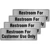 24 Hour Video Surveillance Sign Aluminum Silver 9 x 3 Inches Self-Adhesive Waterproof Metal Door Wall Sign for Business Restaurants 4 Pack