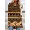 European Pattern 3d Print Women Fashion T-shirt Long Sleeve Tunic Top Casual Long Tops Floral Lady Clothes Y2K