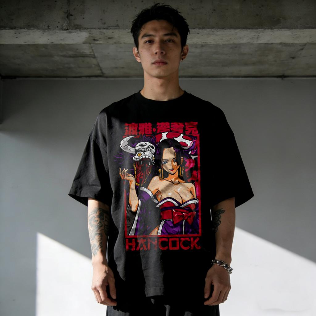 One Piece Boa Hancock Print Cotton T-shirt Summer Anime Men Women 2026 Short-sleeved Retro Harajuku Y2K Streetwear Tee Tops