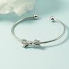 Metal Bowknot Open Cuff Bangles for Women Girl Jewelry Simple Exaggerated Geometric Pulseras Christmas Gift