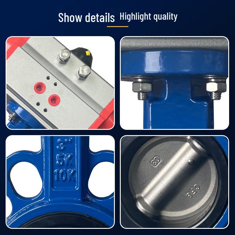 D671X High-Temp Steam Soft Seal Ductile Iron Double-Acting Pneumatic Butterfly Valve