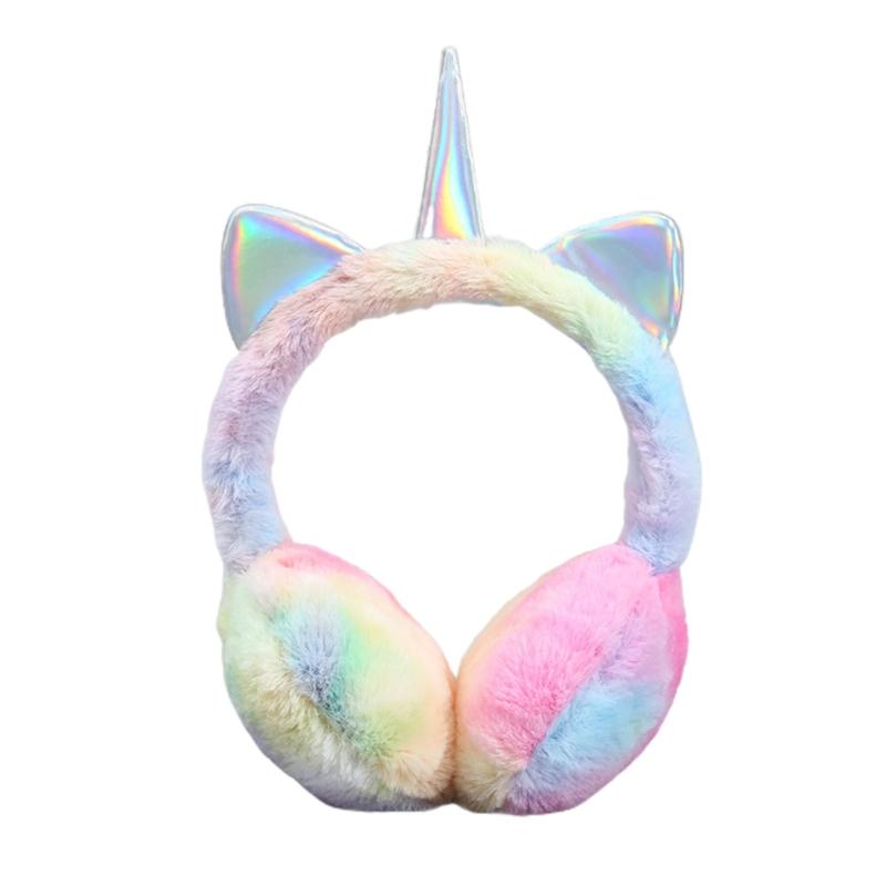 Зимняя повязка на голову для детей с ушками, ярких цветов, плюшевые животные, грелки для ушей, красочные детские наушники, подарок