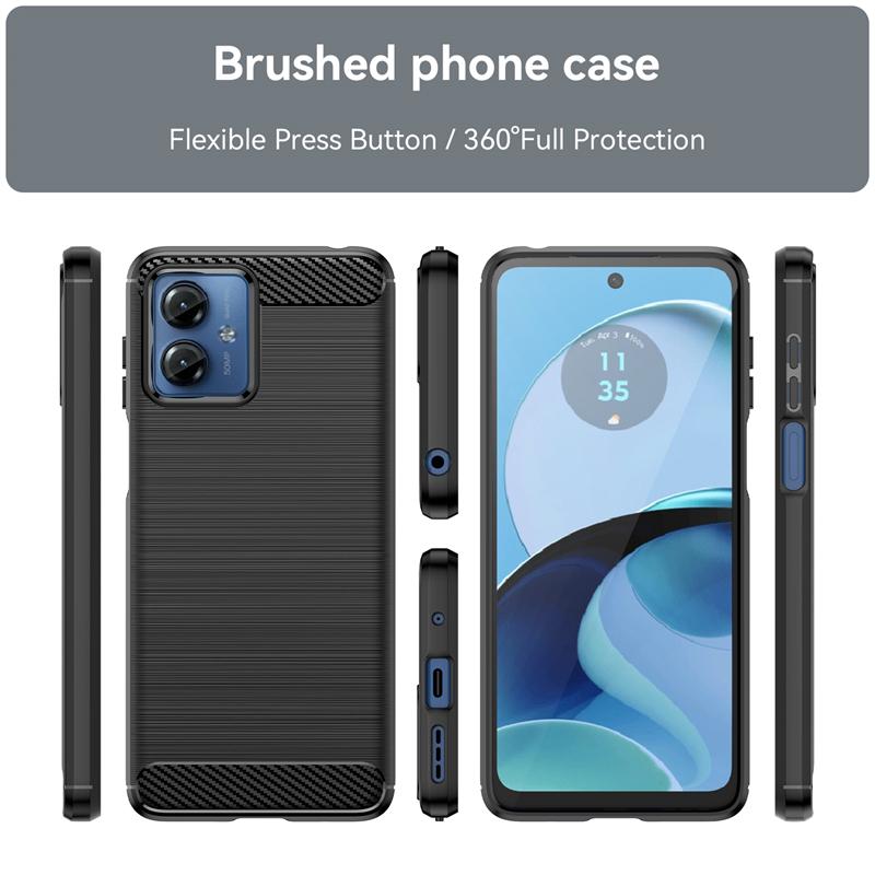 Для Чехол Motorola Moto G14 Чехол Moto G14 Capas Силиконовый Телефон Бампер Задняя Противоударный ТПУ Мягкий Карбоновый Футляр Moto G14 G 14