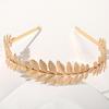Золотой обруч для волос с полым листом, эластичный металлический ободок, декоративный женский тонкий головной убор, аксессуары для волос