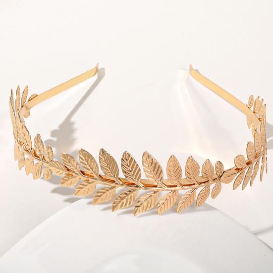Золотой обруч для волос с полым листом, эластичный металлический ободок, декоративный женский тонкий головной убор, аксессуары для волос