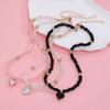 Sweet Cool Spicy Girl Style Hip Hop Imitation Zircon Crystal Heart Shaped Choker Necklace Pendant