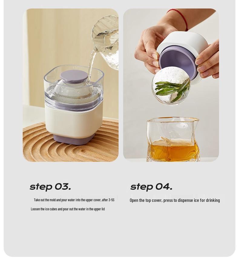 Большая силиконовая форма для ледяных шаров для виски - Пищевая, для домашнего использования, круглая форма для кубиков льда