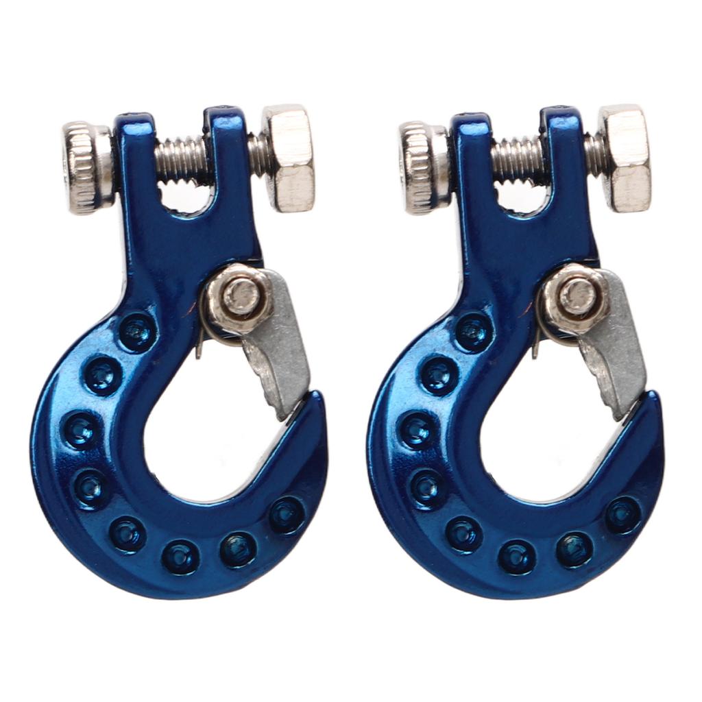 2Pcs RC Trailer Hook Aluminum Alloy Sturdy RC Climbing Car Hook for 1/10 Remote Control Cars Blue