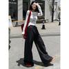 Американские джинсы High Street Wide Leg для женщин 2024 года, новые свободные стройнящие прямые брюки до пола с высокой талией