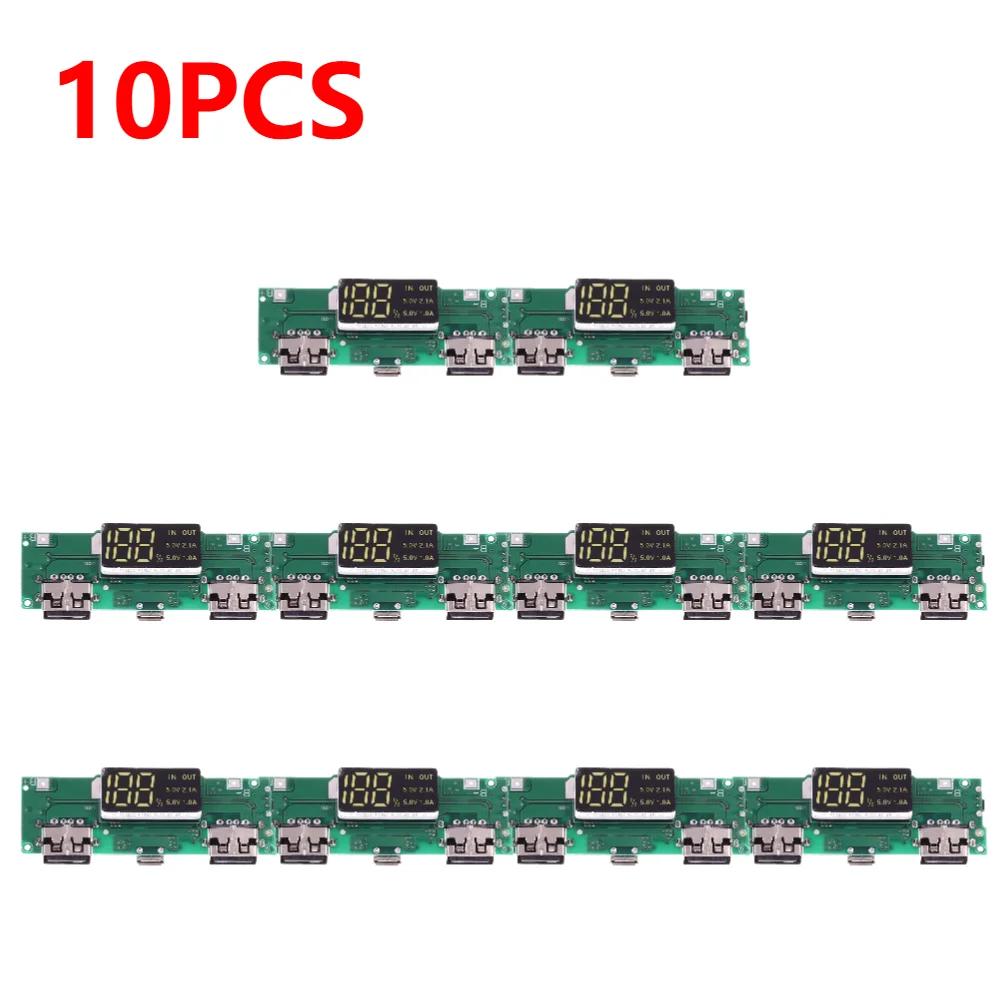 1-10 шт. Мини-модуль зарядки 18650 со светодиодом, двойной USB 5V2.4A 2A /1A, Micro/Type-C USB, плата зарядного устройства для литиевых батарей Power Bank