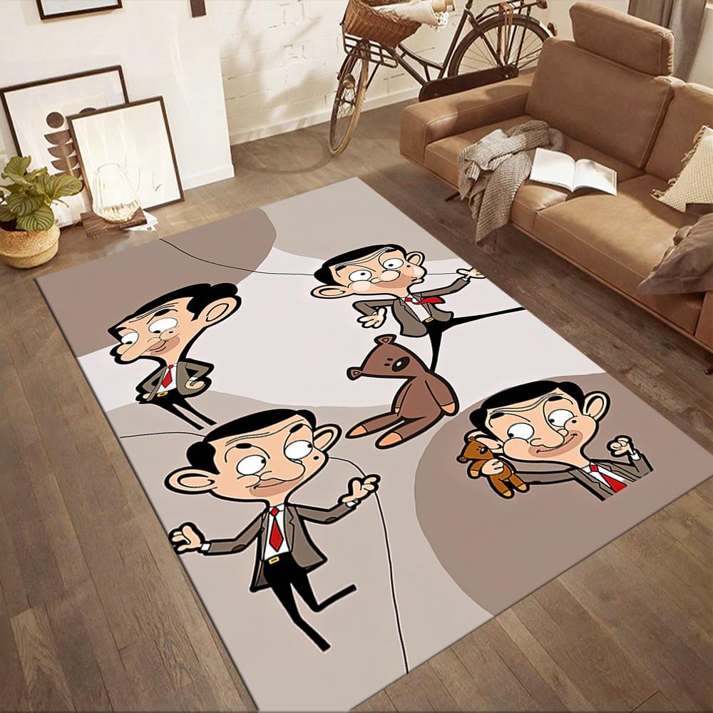 Mr. Bean (animated Version) Square rugs are a great choice for living rooms, bedrooms, home décor, and as gifts.