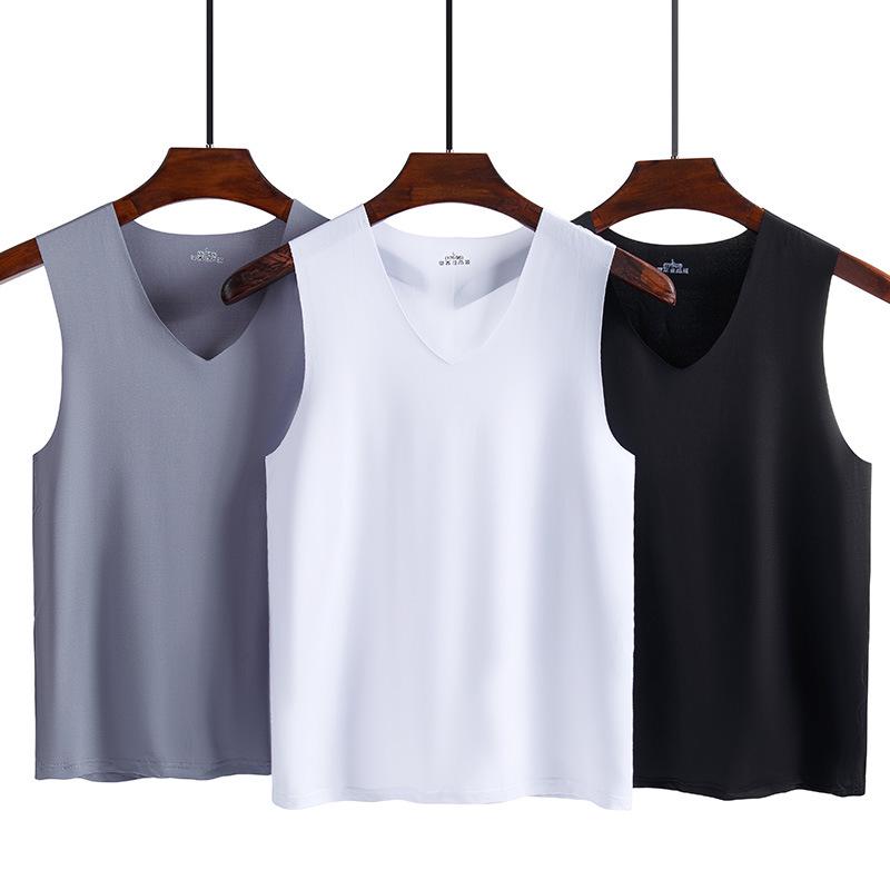 Men's Slim Fit Seamless Ice Silk Tank Top - Sleeveless, Breathable, Racerback, Summer Sports Fitness