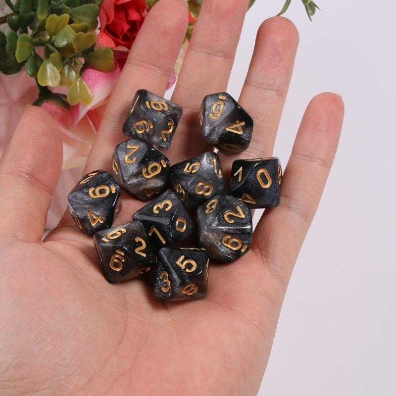 10-гранный кубик D10 15 мм для RPG игры Подарок Вечеринка Ролевая игра