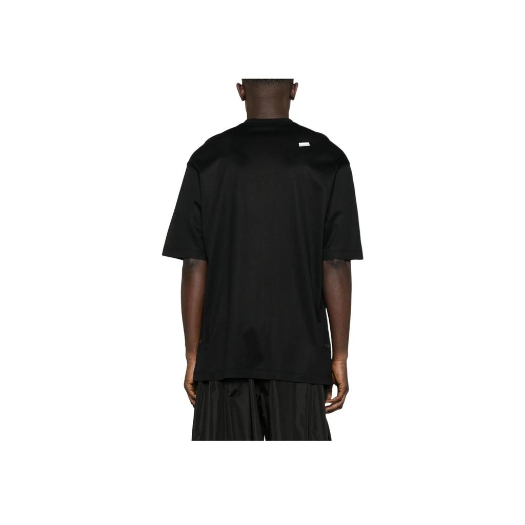 Emporio Armani Ss25 Однотонный пуловер с круглым вырезом свободного кроя с коротким рукавом мужские топы черные EM001035-AF13747-UC001