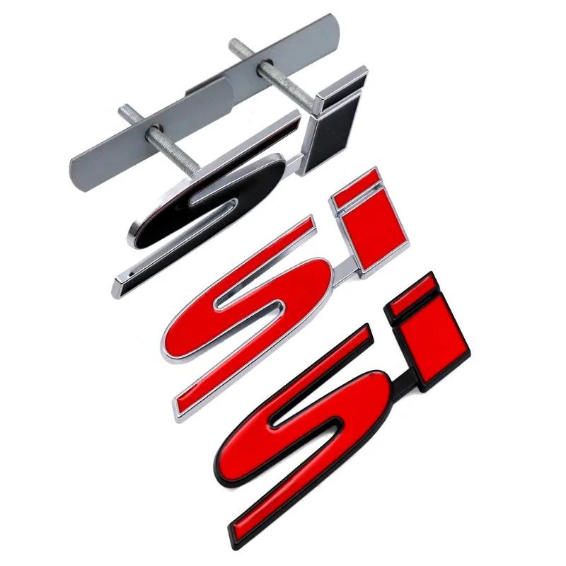 3D Metal Honda SI Letters Car Front Grille Emblem Rear Trunk Badge Sticker for Civic Accord Inspire - Vehicle Accessory GI7