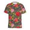 Vintage Rose Flower Graphic T-shirt For Men Women 3D Printed Plants Floral T Shirts Summer Crew Neck Tees Tops Short Sleeves