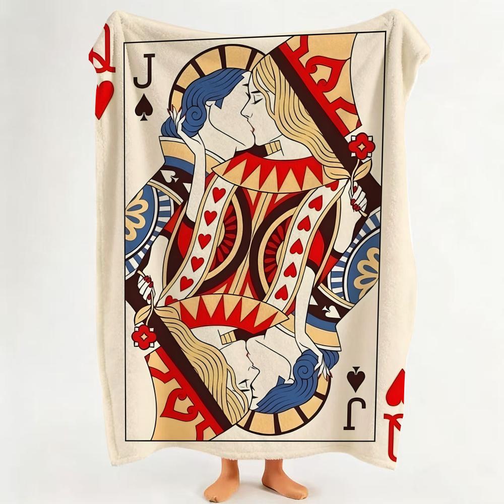 Game P Playing C Cards Throw Flannel Throw Blanket Suitable for Sofa Living Room Bedroom