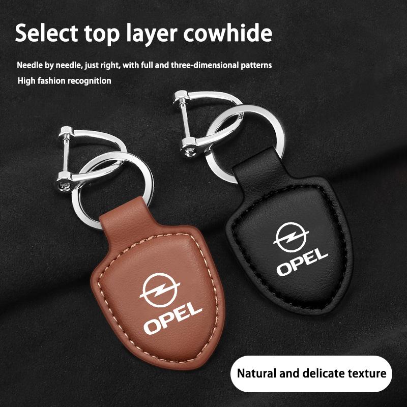 Car Shield Leather Keychain Key Ring Pendant Holder Gift For Opel Corsa D Astra Insignia Mokka Adam Combo OPC G J C Accessories