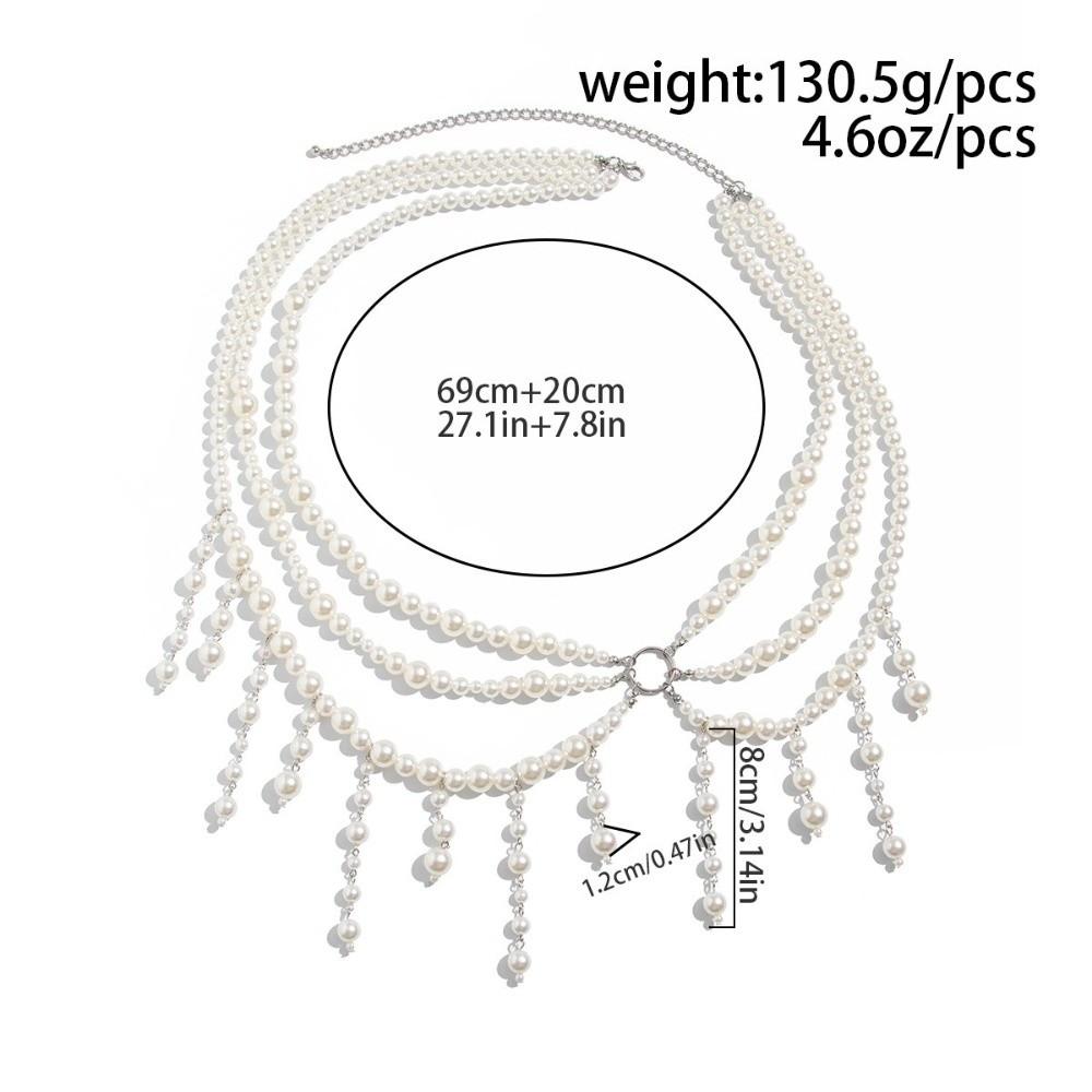 Multi-layer Waist Chain Belt Geometric Party Belt Stylish Beads Chain Belt Body Jewelry