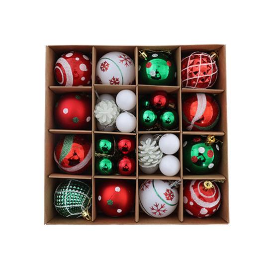 42 шт. Расписные елочные шары Пластиковый подвесной набор для декора для елки и вечеринки Небьющиеся Легкие Праздничный домашний декор