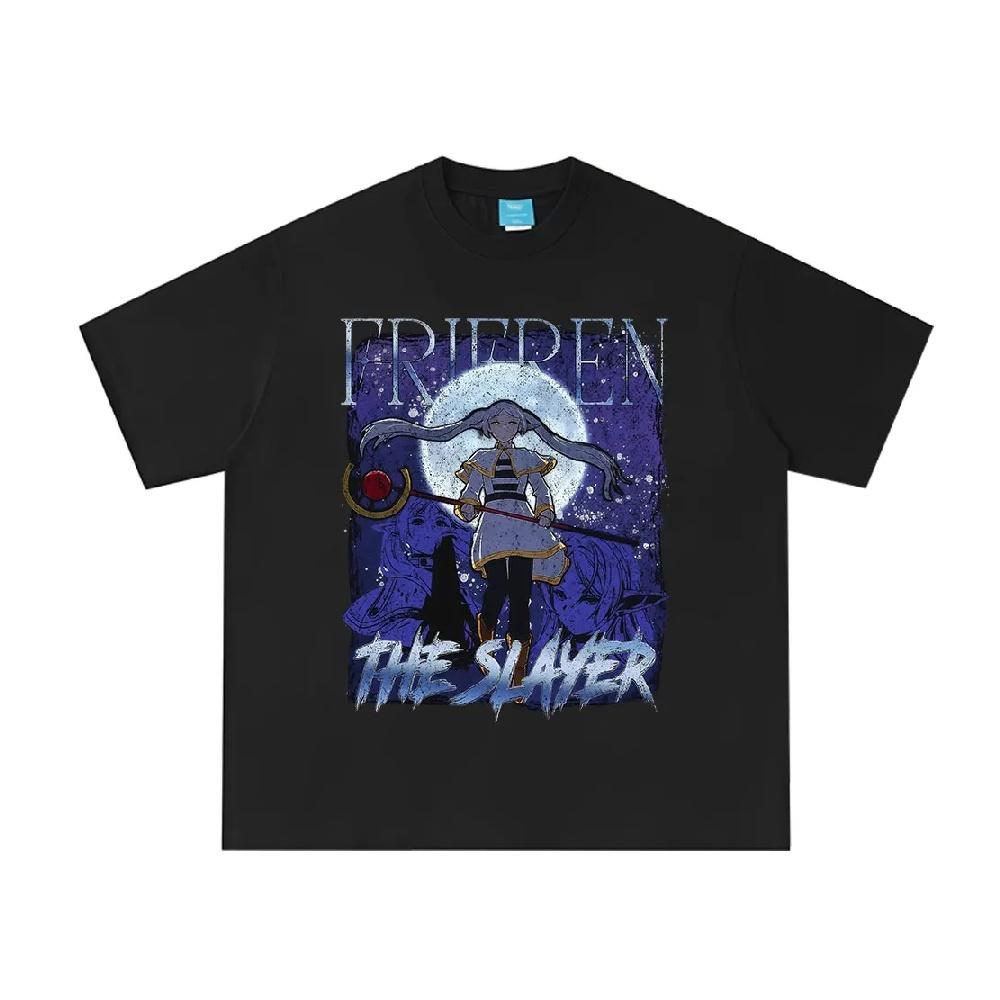 Anime Frieren_ Beyond Journey's End T Shirt Frieren The Slayer Graphic T-shirt Men Women Summer Short Sleeve Cotton T-shirts
